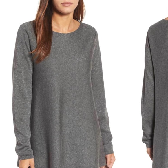 Eileen Fisher Tops - Eileen Fisher Sz  M Bateau neck tunic sweater Ash